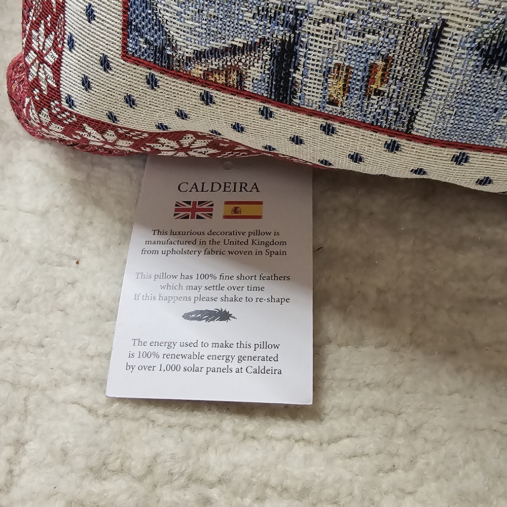 Holiday Santa and Sleigh Tapestry Pillow Please No Low Offers - Picture 3 of 4